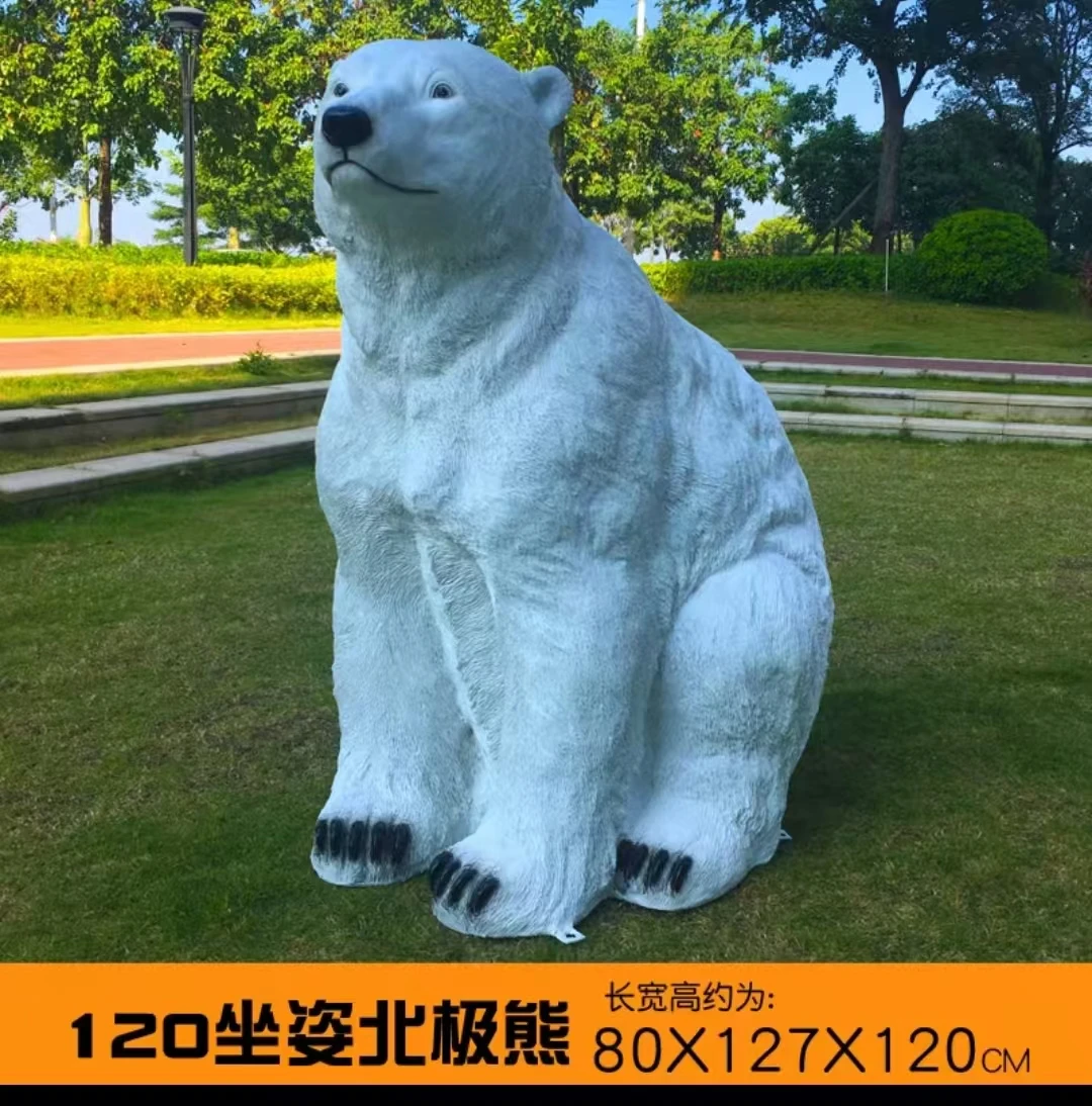 Grande estátua personalizada do urso polar, escultura ao ar livre, decorações comerciais do Natal para o jardim, por atacado