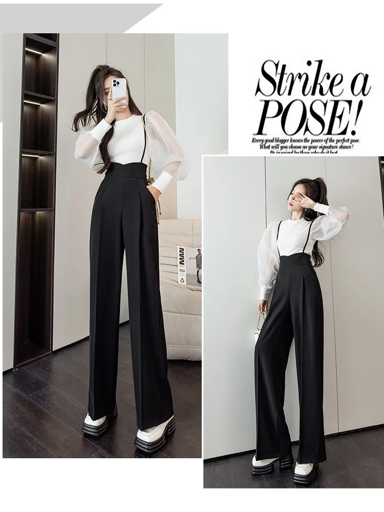 Summer Elegant Fashion Jumpsuit Women High Waist Rompers Straight Pants All-Match Style Jumpsuits Office Overalls Simple 2026