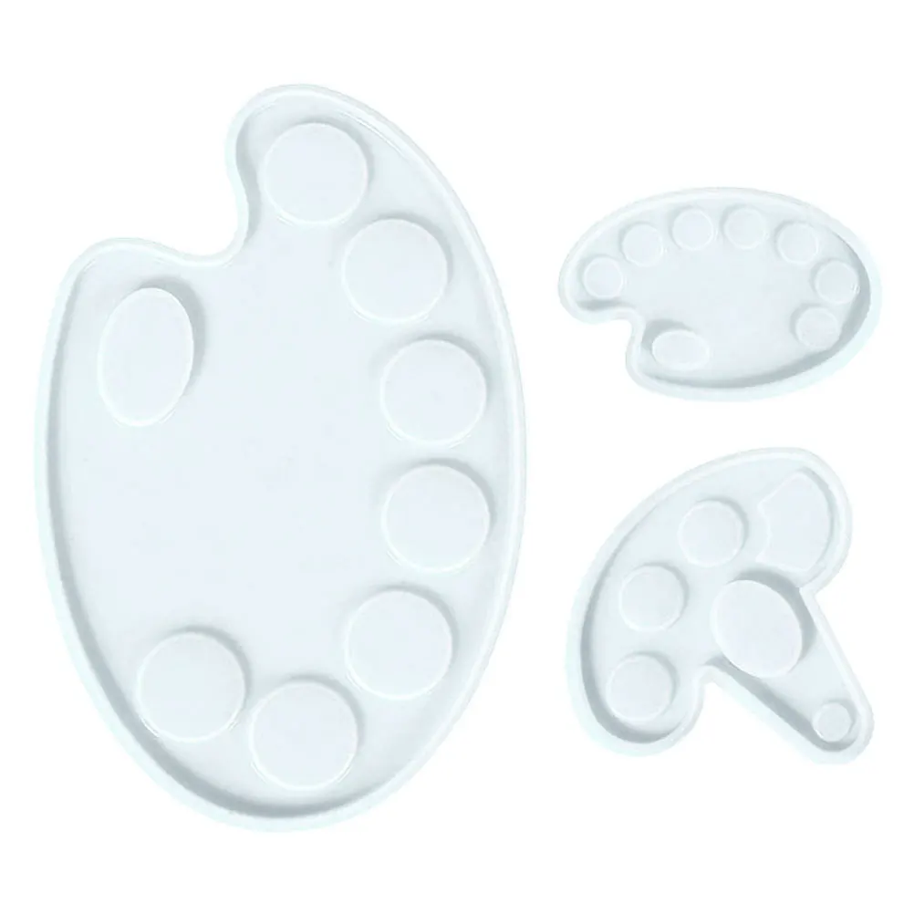 

3Pcs Silicone Palettes Molds DIY Craft Accessories Flexible Durable Easy Demold Smooth Mirror Surface Reusable Portable