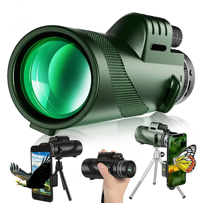 50X60 Outdoor Hunting Night Vision Super Powerful HD Zoom Monocular Telescope 5000M Binoculars For Smartphone