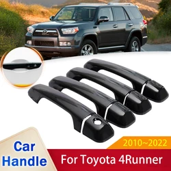 for Toyota 4Runner 4 Runner 5th Gen 2010~2022 Gloss Black Smart Door Handle Cover Stickers Trim Car Protective Style Accessories