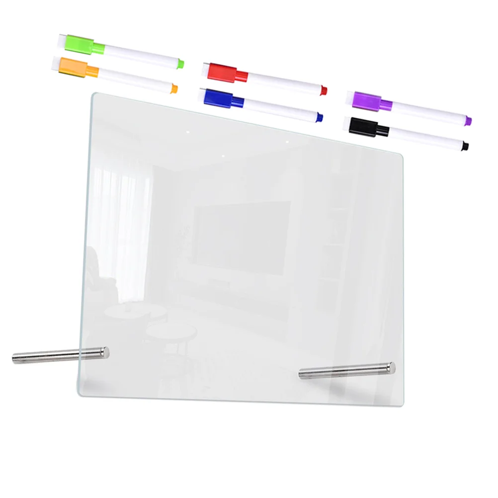 Clear Dry Erase Board Table Transparent Acrylic Desk Whiteboard Office Writing Desktop Memo Erasers