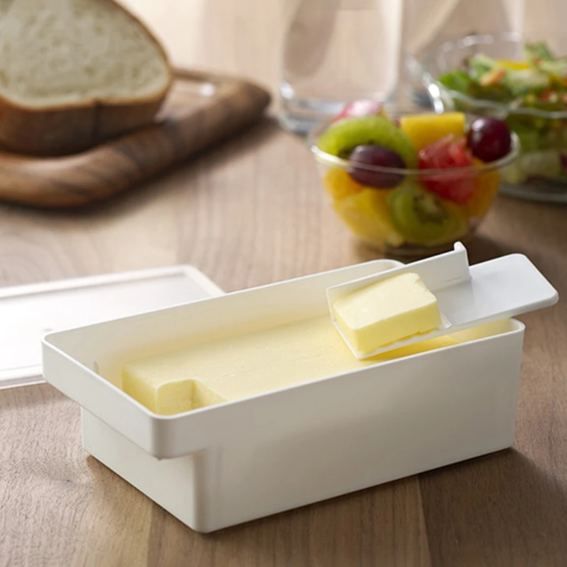 Butter Dish With Cover Butter Fresh-keeping Box With Cutter Slicer Countertop Butter Box For Refrigerator Storage Home