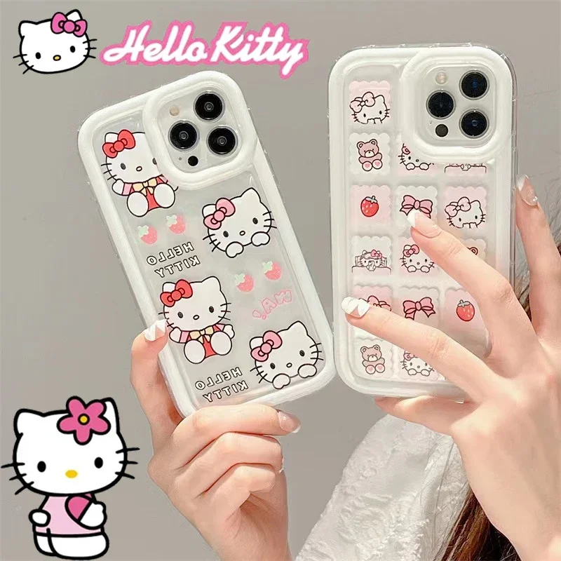 Чехол Hello Kitty для телефона IPhone 11 Promax 12 Pro max 13 Promax 14 Promax 14Plus 7/8Plus X XS XSMAX XR мультяшный милый противоударный