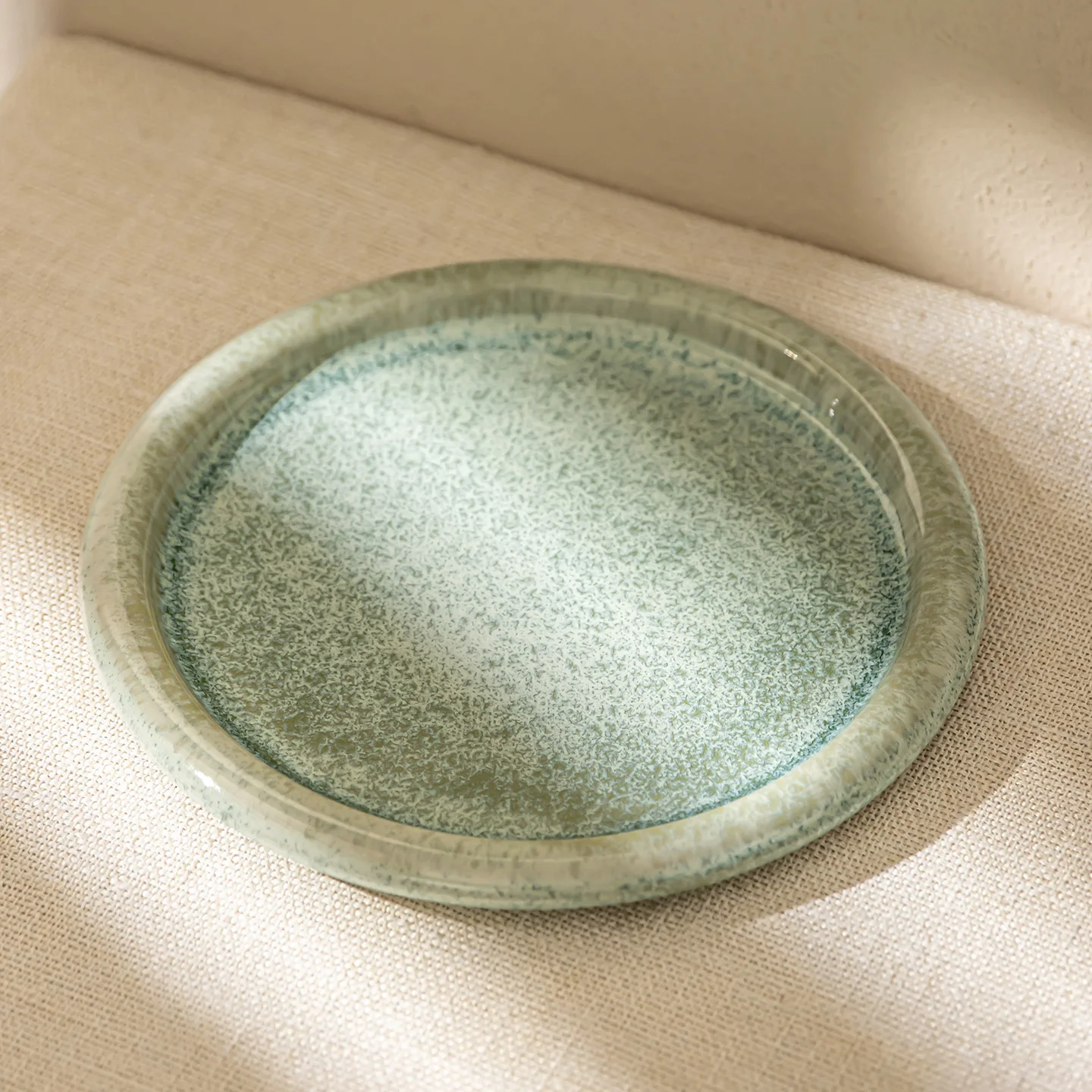 8/10.3Inch Ceramic Serving Plate Creative Curling Inventory Heart Dish Home Party Creative Green Salad Cake Round Tray