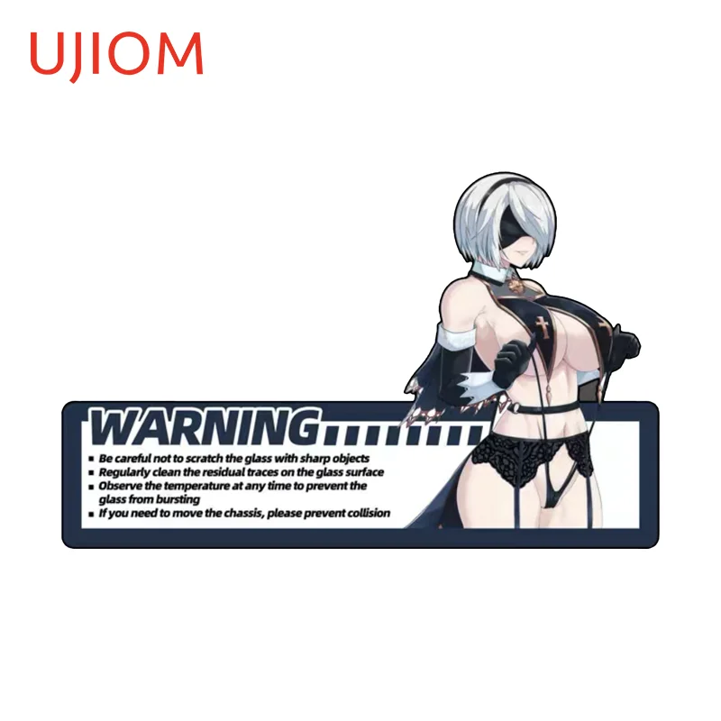 UJIOM Sexy Nier Long Strip 2B Warning Wall Eye Catching Chic Funny Scratch Proof Decal Suitable For Kitchen Cupboard Decoration