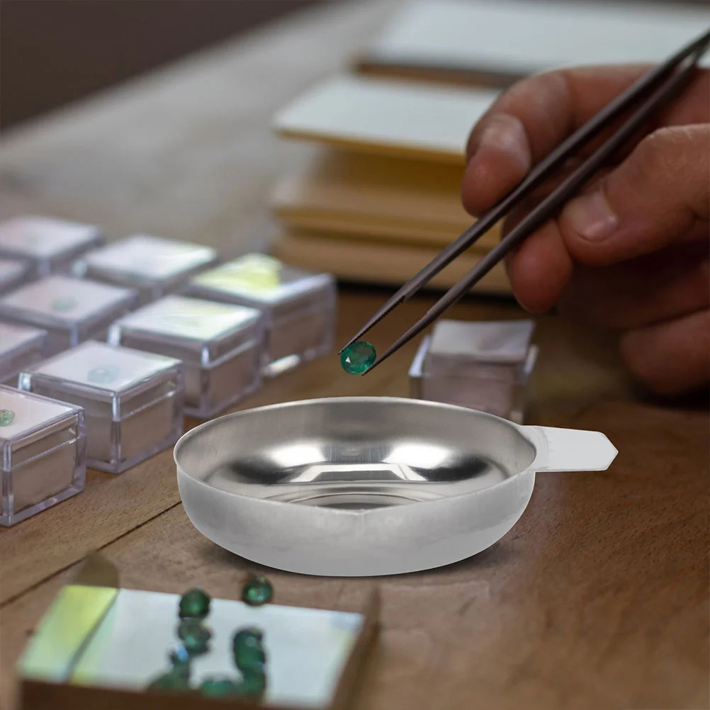 3 Pcs Electronic Scale Tray Reusable Powder Weight Hit Gold Stackable Pan Stainless Steel Kitchen Wight