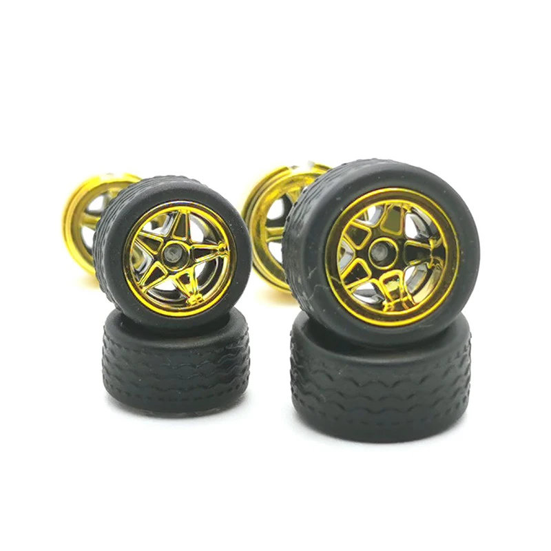 1Set 1/64 Alloy Car Staggered Front Small Rear Large Wheel Gild/Silvering/Golden/Silver BSC Serie 10.8mm+12.8mm For Hot Wheel