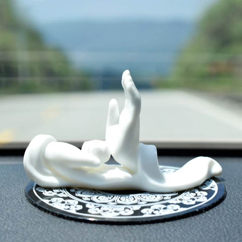 YXY White Porcelain Buddha Incense Burner Ceramic New Chinese Style Bergamot Incense Holder 12.5cm Home Decor Ornaments