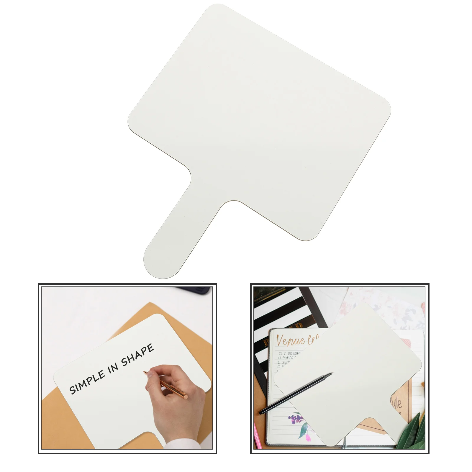 Dupla Face Handheld Whiteboard com Alça para Crianças, Pás De Apagar Seco, Placa De Melamina, Pequeno, Estudantes, Resposta