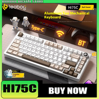 NEW LEOBOG Hi75C Mechanical Keyboard Tri Mode/Wired kit Hot Swap With Knob RGB Aluminium Alloy Gasket Hi75C Keyboard Kit PC Gift