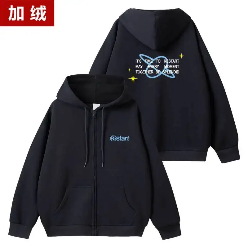 Kpop Super Junior Cho KyuHyun Restart Men/Women Hoodie Long Sleeve Loose Casual Sweatshirt Couple Style Unisex Streetwear Top