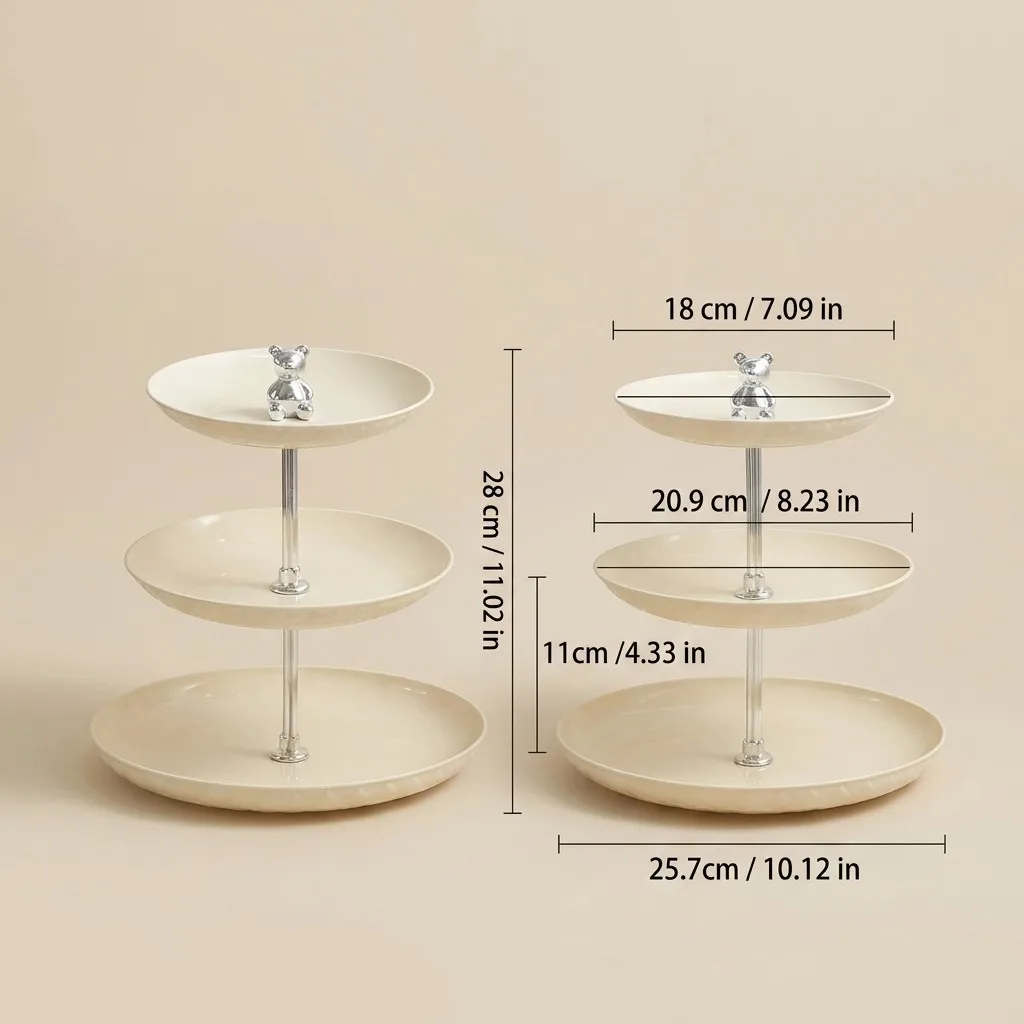 2/3-laags plastic cupcake standaard desserttafel display set, gelaagde serveerschaal, taartdisplay standaard, bruiloftsfeest snoeptafel