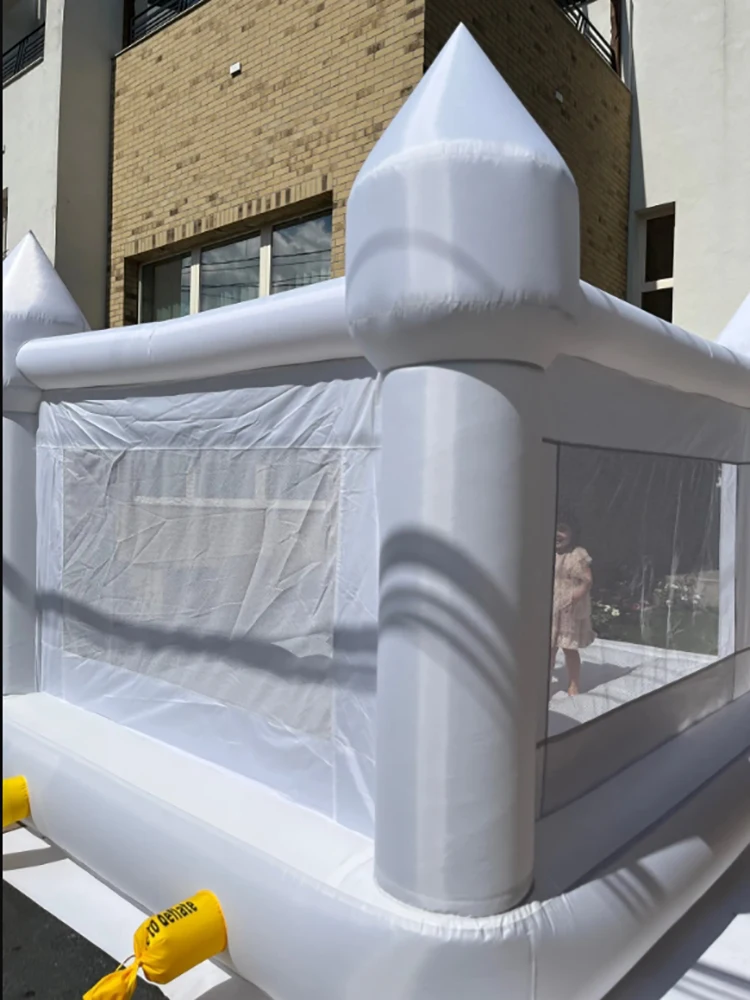 Inflatable White Bounce House 4*3*2.6M Jumping Castle For Kids Bouncy House White For Children Kids With EU/AU/US Blower Slide