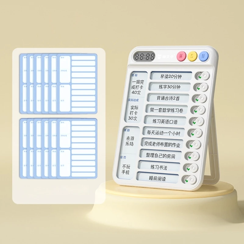 Gráfico tarefas para crianças, portátil, lista verificação diária, autodisciplina, gráfico tarefas, adultos, lembrete