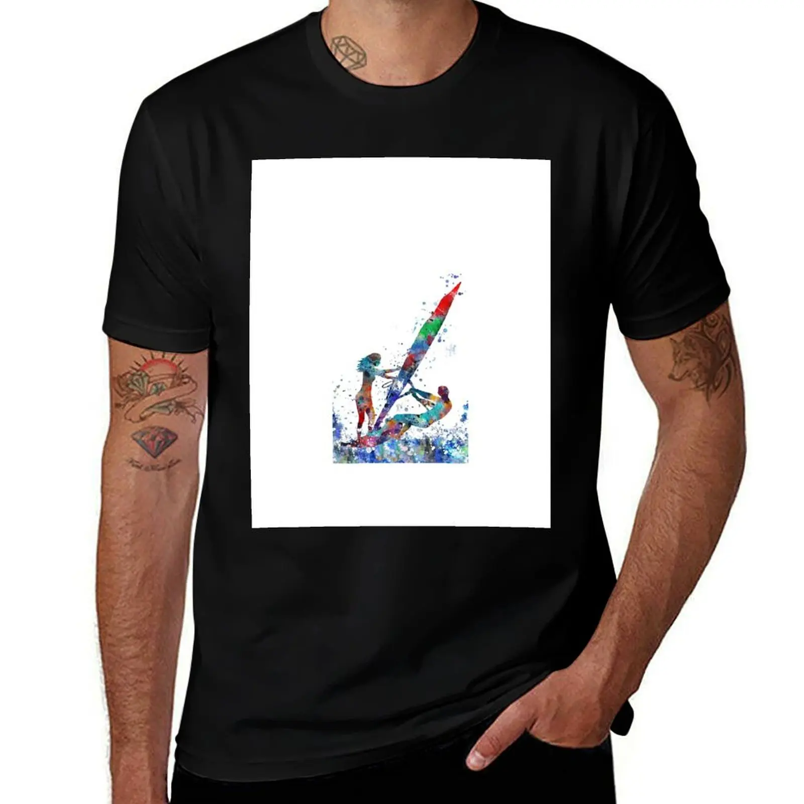 Windsurfer, windsurfing couple T-Shirt Casual Loose Daily Wear T-Shirt