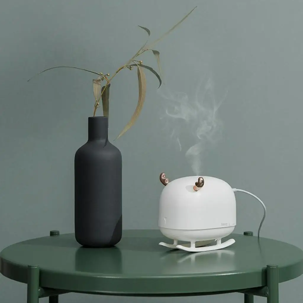 USB Cool Mist Deer Humidifier Water Sprayer for Desktop Office with LED
