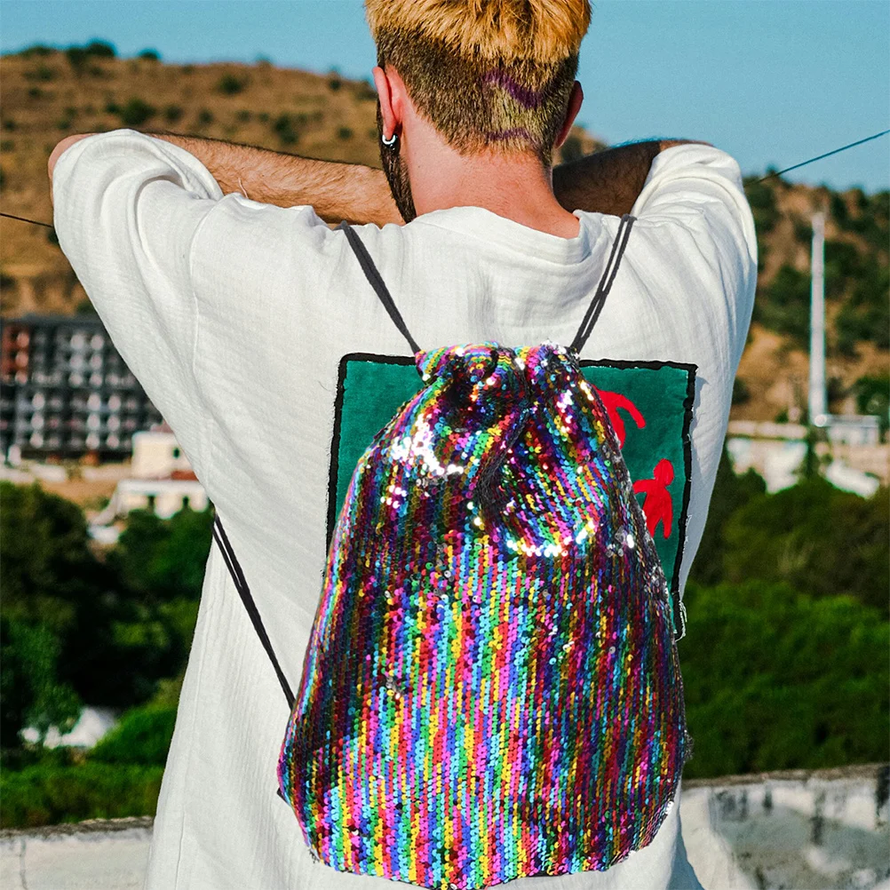 2 قطعة حورية البحر الترتر الرباط على ظهره بريق رياضة الشاطئ الرياضة في الهواء الطلق Sackpack عكسها حمل حقيبة للنساء #5