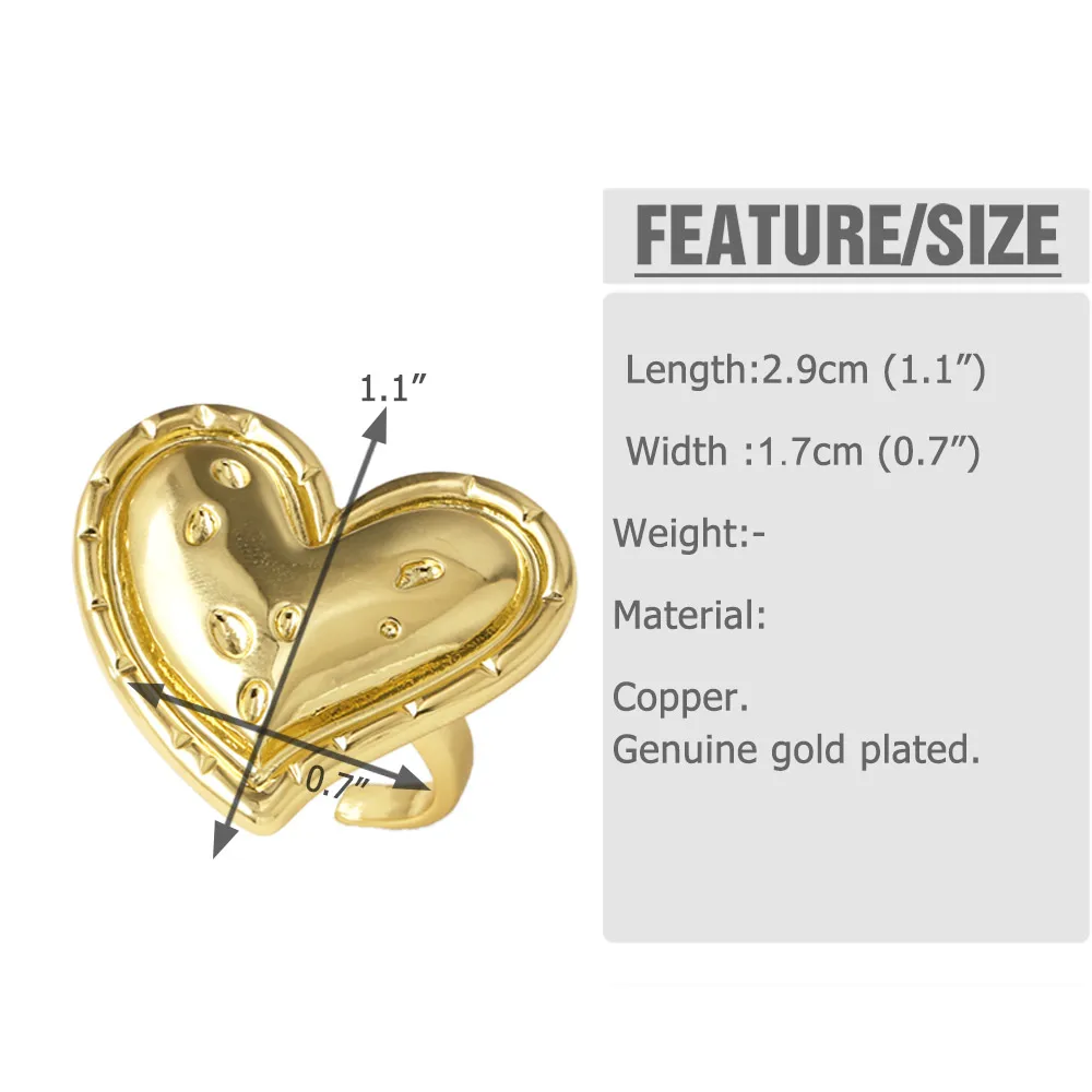 FLOLA Chunky Gold Plated Open Rings for Women Polish Water Drop Rings Statement Rings Hip Hop Jewelry Gifts rigs41
