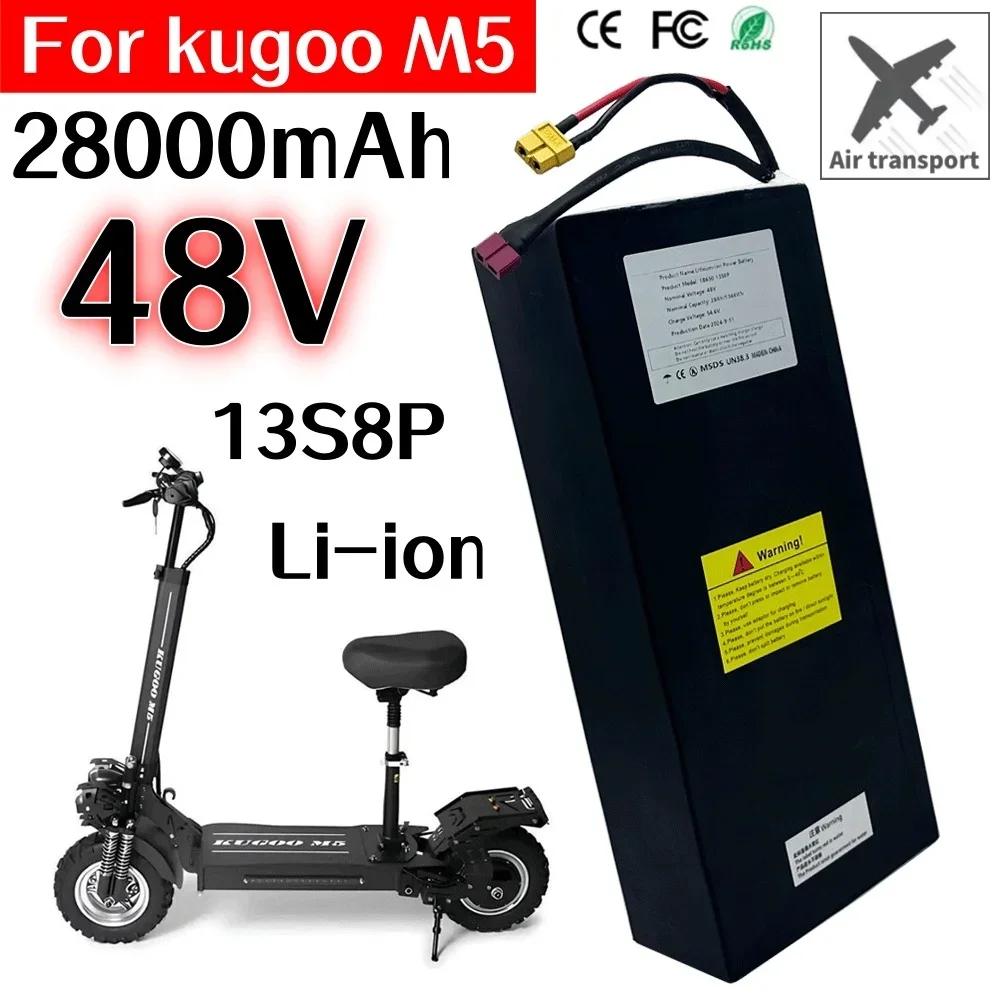 13S8P 48V 28AH for Kugoo M5 Kirin Electric Scooter/Bicycle Powerful Motor 18650 Original Lithium Battery with BMS