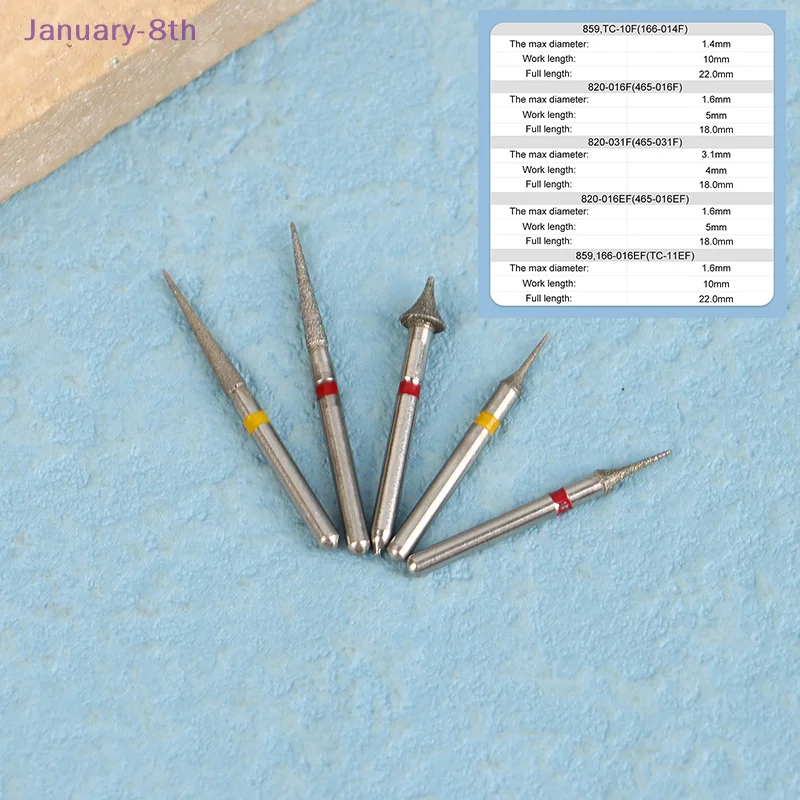 5 Pcs/Box Dental Diamond Burs High Speed Orthodontic Diamond Bur Interproximal Enamel Set Used For Cutting/Grinding/Polishing