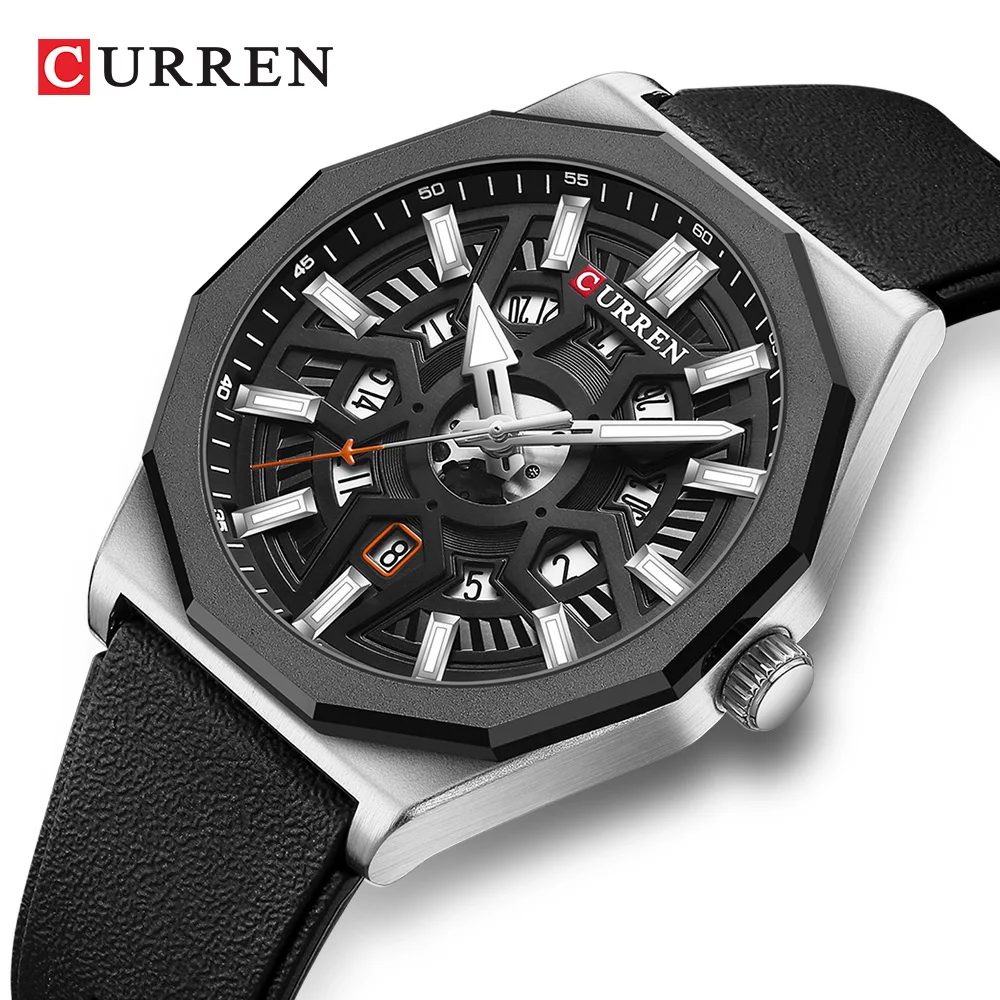 CURREN Men\'s Watch Original Watch Multifunctional High Quality Silicone Strap Fashion Casual Business Sports Quartz Waterproof