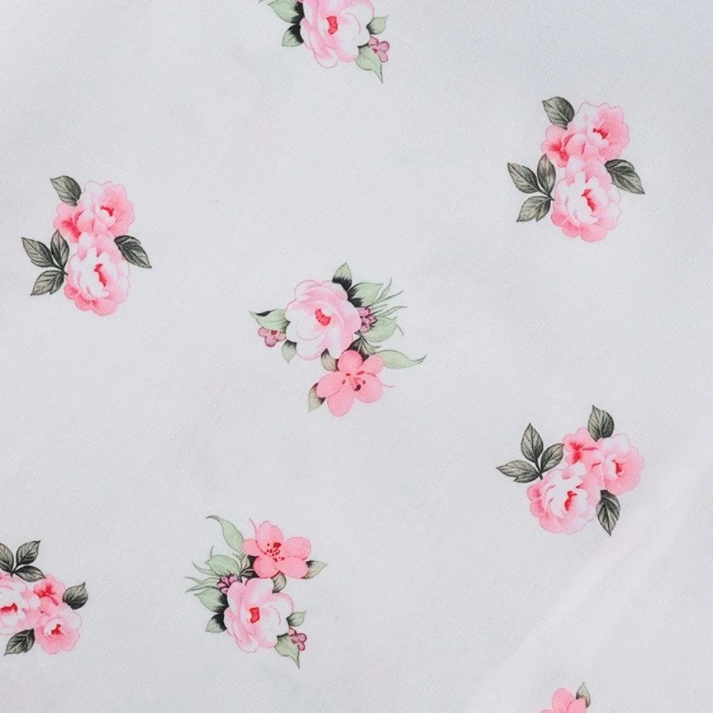 A Line Shape Floral Print Skirt Elastic Waist Light Weave Elastic Waist Skirt Loose Frame Wide Hem Wide Hem Skirt Casual Trip