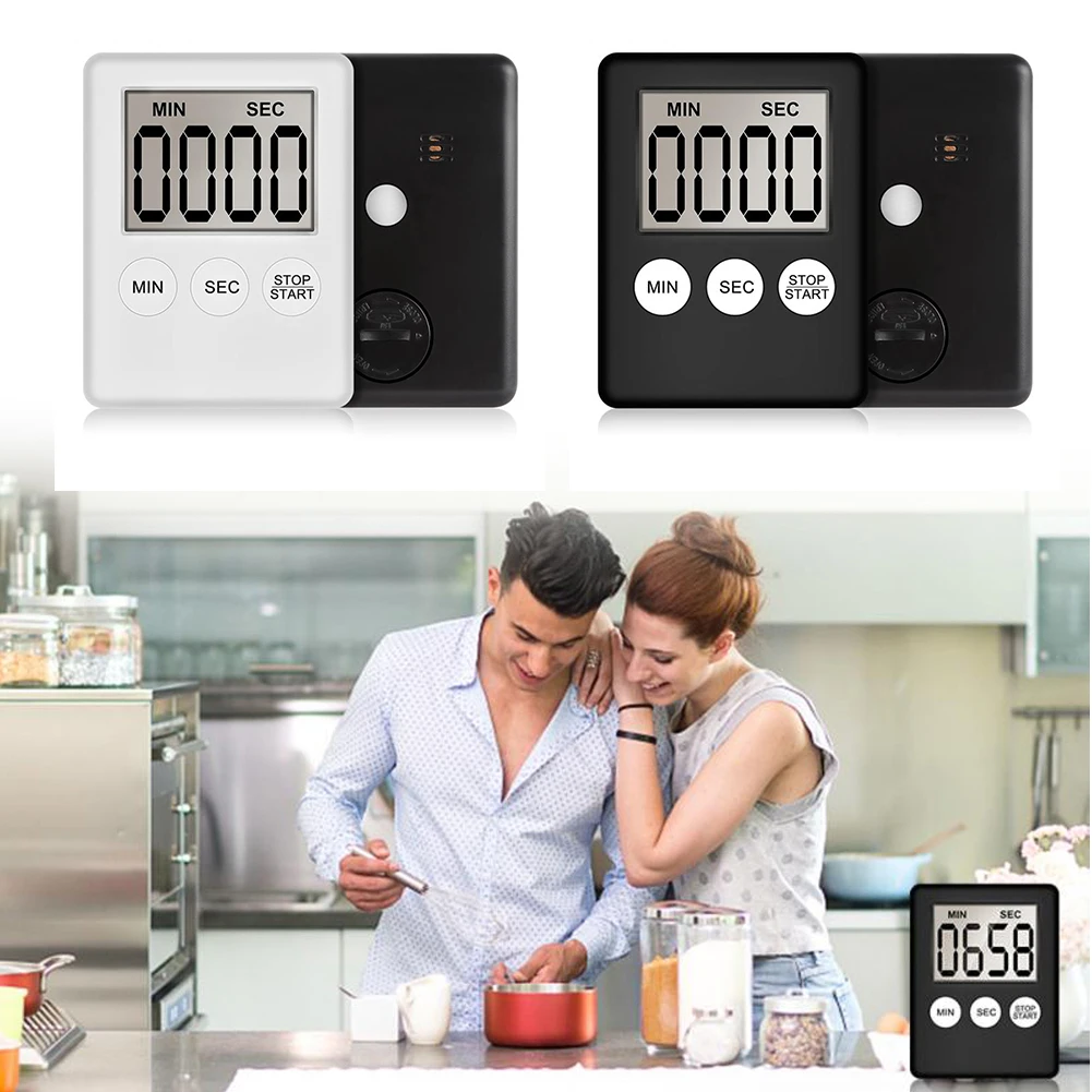 1 Piece JJYY Super Mini LCD Digital Kitchen Timer Square Countdown Alarm Clock With Magnet Cooking Sleep Stopwatch