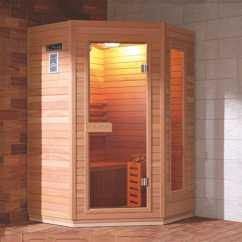 &c Home Bathroom Solid Wood Corner Use Luxurious Mini Far Infrared Sauna