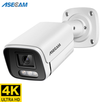 New 4K 8MP IP Camera Audio Outdoor POE H.265 Onvif Metal Bullet CCTV Home 4MP Color Night Vision Security Camera