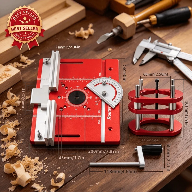 New Router Table Insert Plate With Router-Lift Woodworking Bench Accessory for Carpentry Slotting Trimming Chamfering