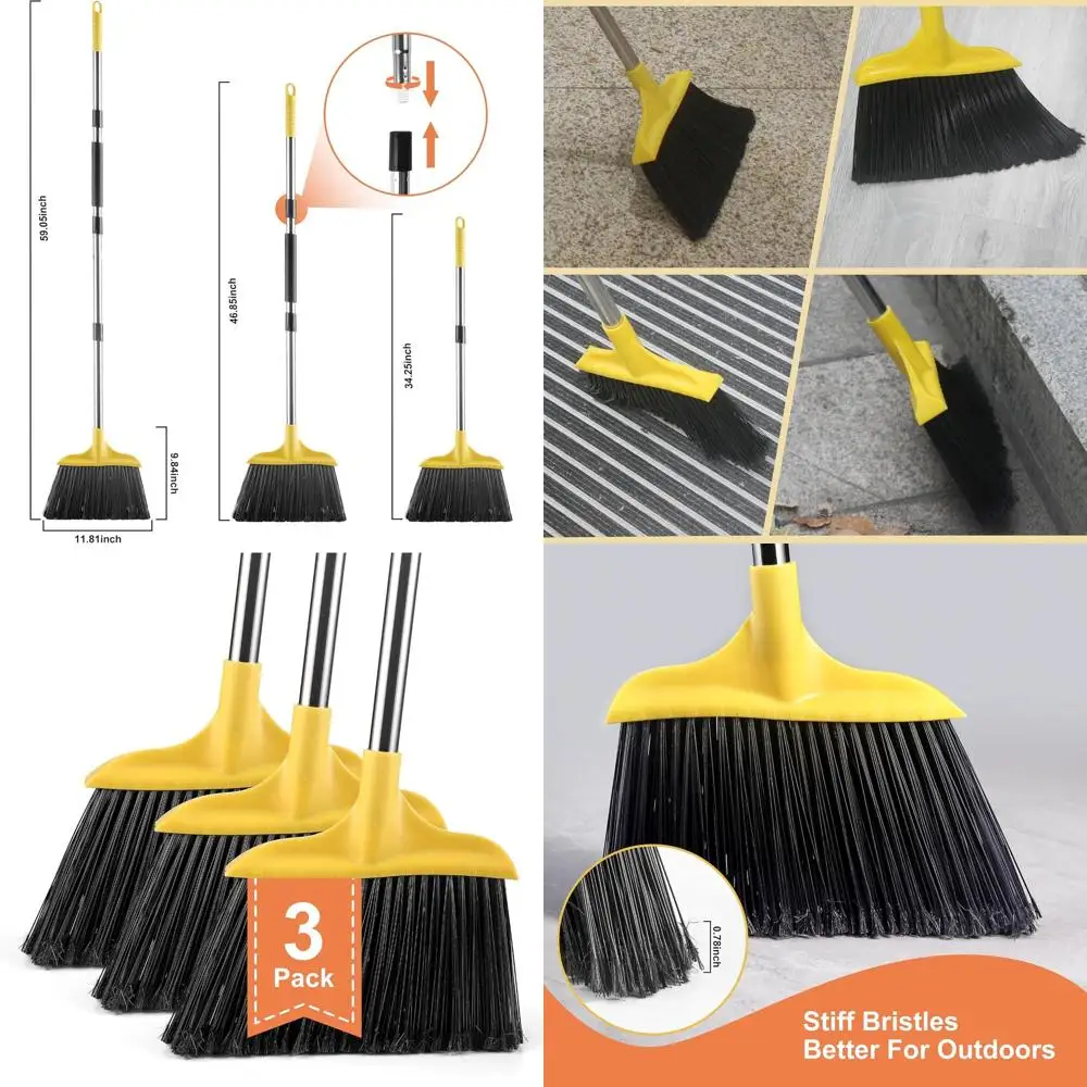 

Прочный 59 сверхмощных набор метл для улицы — упаковка из 3 предметов для коммерческих помещений: патио, гаражи, ресторанов и многого другого