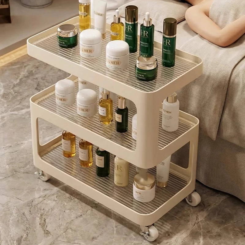 Portable Trolley Beauty Salon Cart with Wheels Food Serving Cart Auxiliary Trolleys Spa Cosmetic CarrelloTool Trolly Handcart
