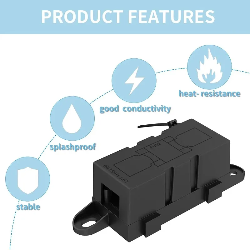 1PC MEGA Fuse Block ANL Bolt-on Blade Fuse Holder Flat Type Fuse For Car Boat Motorcycle 80A 100A 125A 150A 175A 200A 250A 300A view 5
