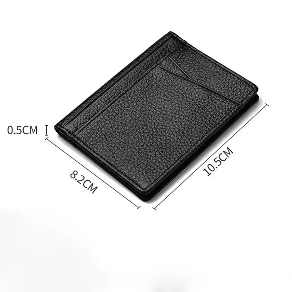 Small Thin Bifold Purse for Driver License with 8 Card Slots Credit Card Holders Men Wallet Super Slim Genuine Leather
