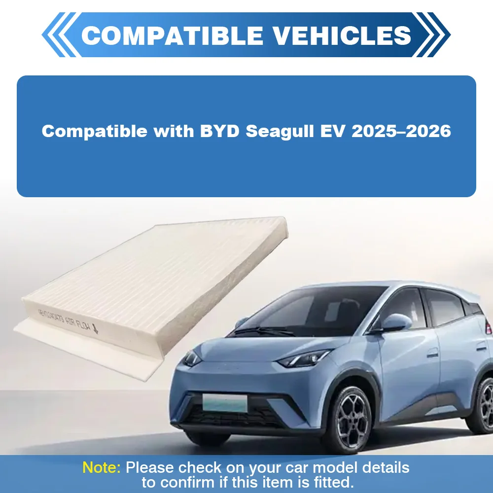 

Car Cabin Air Filter For BYD Seagull EV 2025 2026 Air Conditioning Filter Element Replacement Automotive Accessories