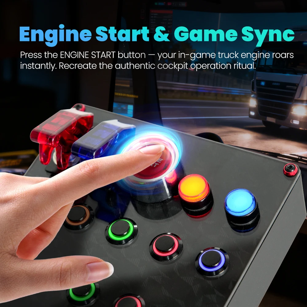 Sim Racing Game Central Control box With Fixture PC Racing Game Compatible Logitech/Fanatec/Thrustmaster/Simucube HB055