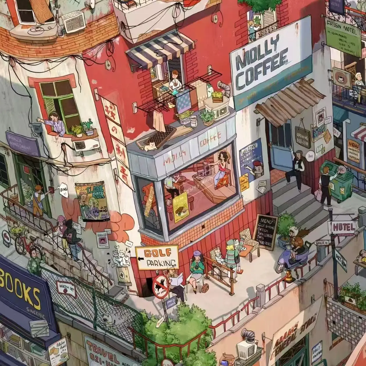 プラスサイズ 3D 漫画シーンステッカー DIY ポケットキャビンシーンスタッキングと貼り付けかわいい文具ステッカー子供フェスティバルギフト