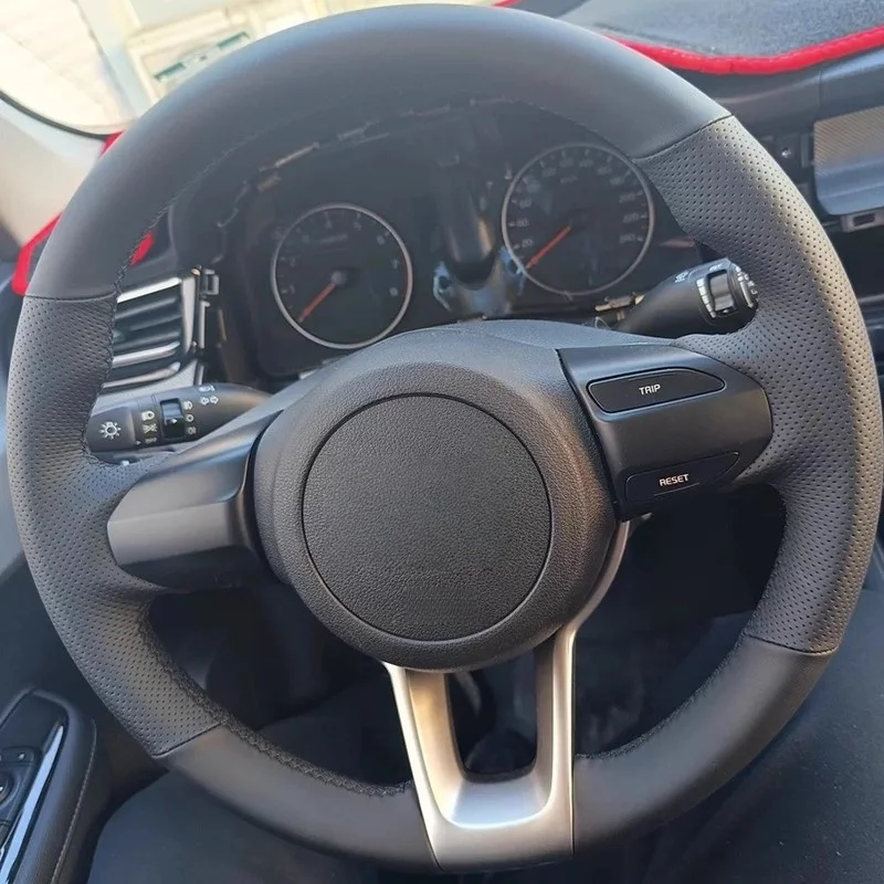

Braid Cover Car Steering Wheel Cover Faux Leather Breathable For Kia Rio Rio5 K2 Picanto Morning 2017-2019 Steering Wheel