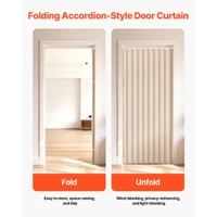 VEVOR Accordion Door 47x78inch Blackout Fabric Folding Magnetic Door Curtain with Hanging Hooks for Doorways Bedrooms 1 Panel 4