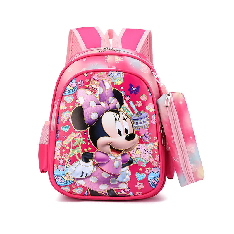 

Frozen ELsa kids Cartoon Backpack Disney Stitch Gold-Stamped Schoolbag Mickey Mouse Kindergarten Primary School Stationery Bag