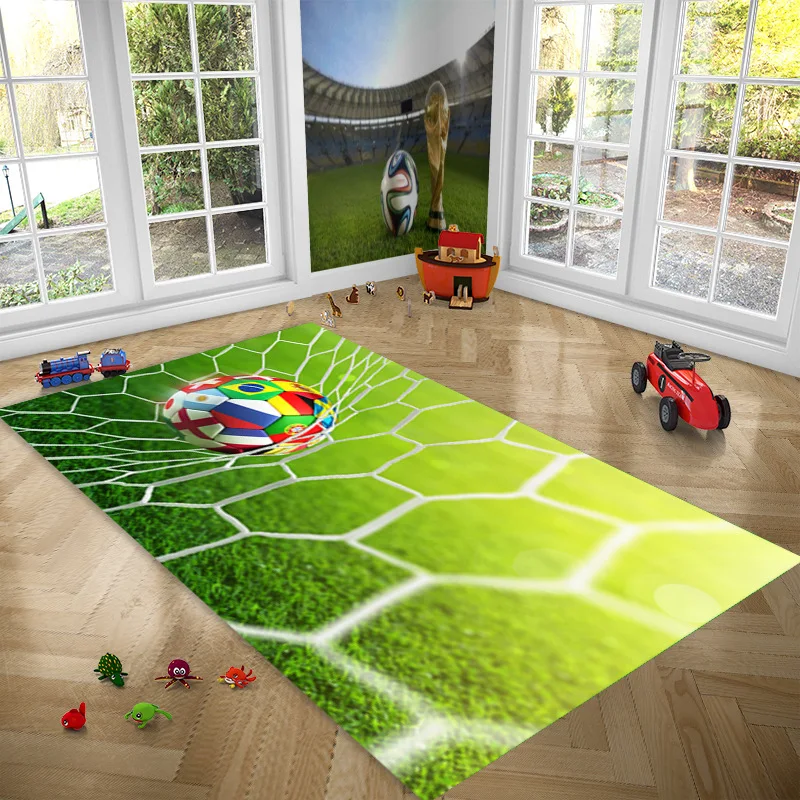 VIKAMA Inside Football Field Game Carpet Living Room Large Area Dirt Resistant Room Sofa Coffee Table Sports Floor Mat