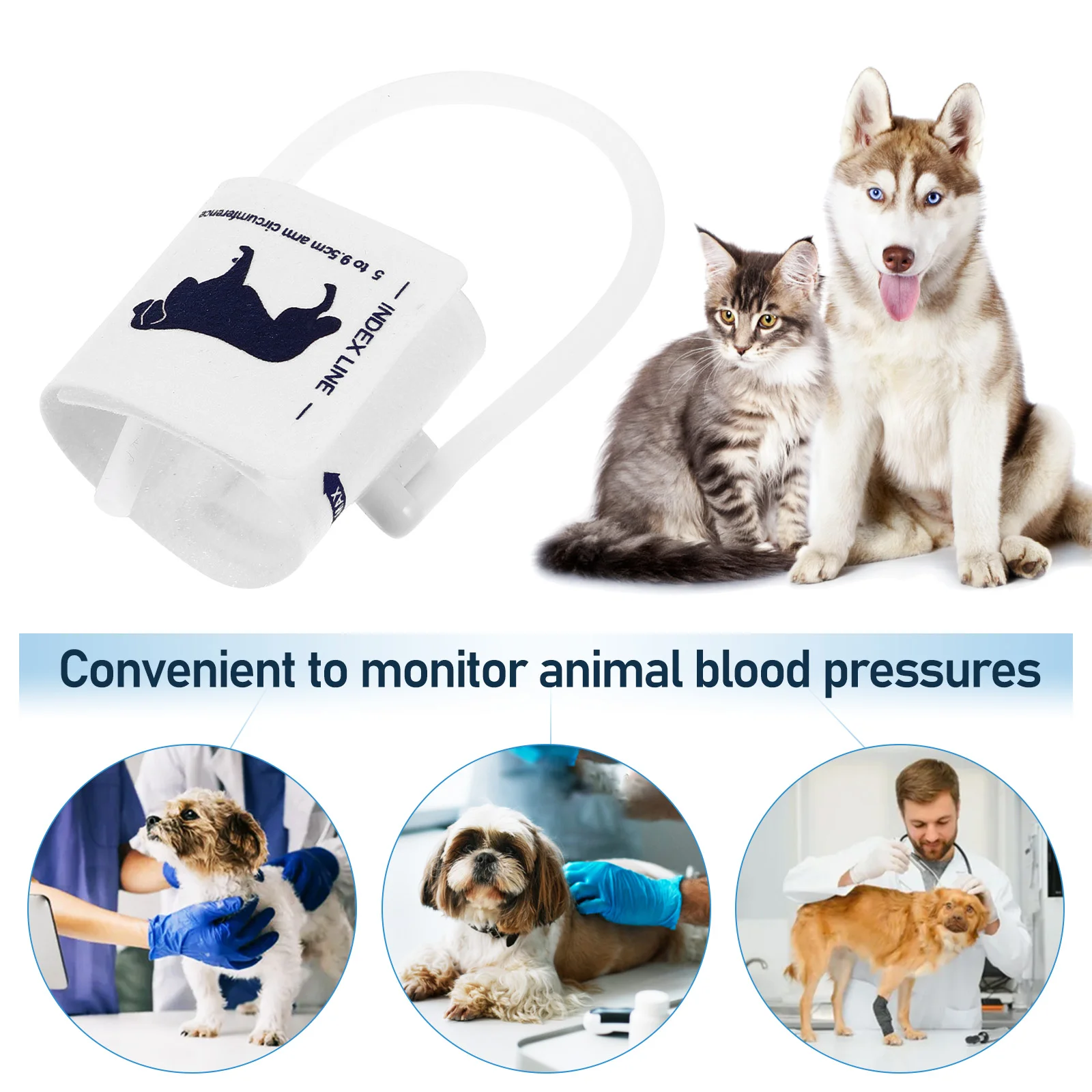 Cat Blood Pressures Cuff Veterinary Universal for Armband Animal Pet Veterinarian Non-woven Fabric Dog