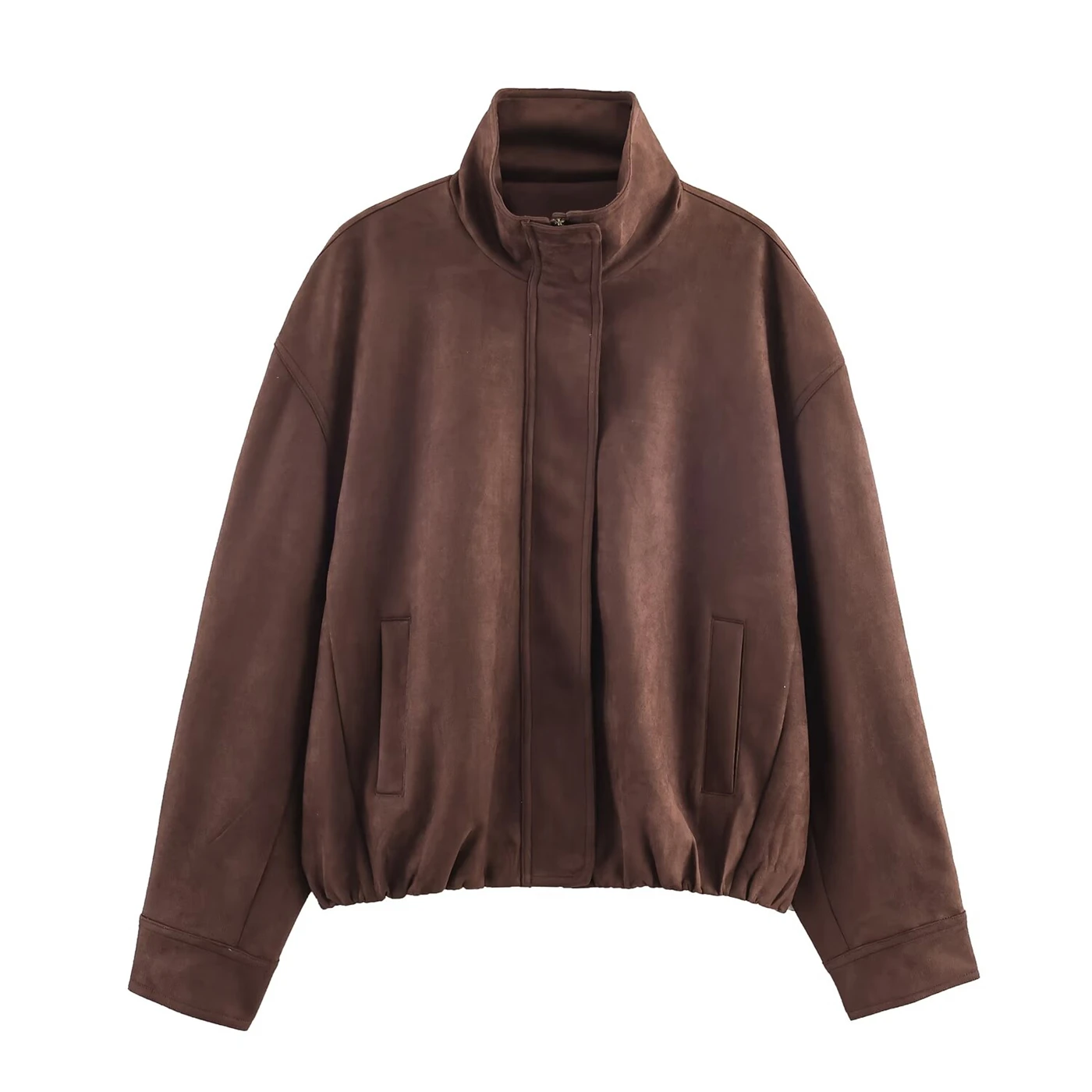 

Женская куртка, Новое поступление 2025, женская повседневная модная однотонная замшевая куртка, топ