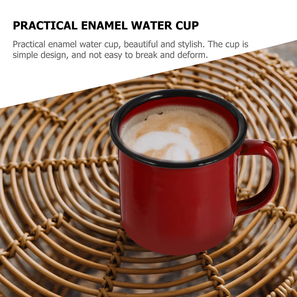 

2pcs Enamel Water Cups Reusable Drinking Tea Chinese Style Colorful Vintage Mugs for Home Kitchen Bar Glassware
