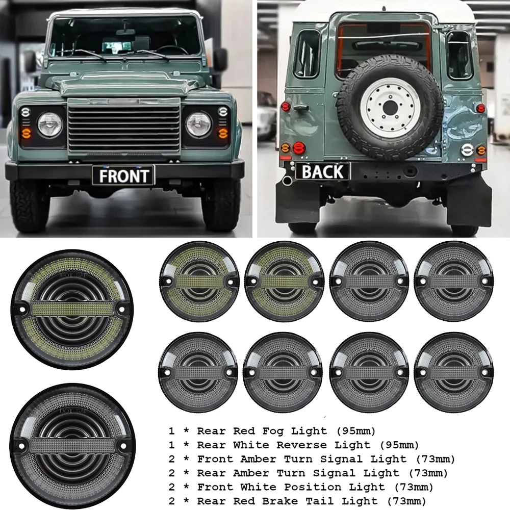 LED Signal Lamp Set for Land Rover Defender L316 / Defender 90/110 1983-2019 Fog Lights Stop Brake Reversing Light Turn Signal