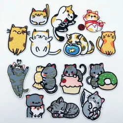 7pcs Adorable Cat Embroidery Patches DIY Applique Set for Clothing - Fun Animal Cartoon Designs to Jazz Up Your Style