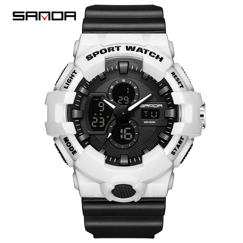 SANDA Brand Watch Popular Electronic Watch Student Outdoor Sports Waterproof Multi-Function Alarm Clock Electronic Watch