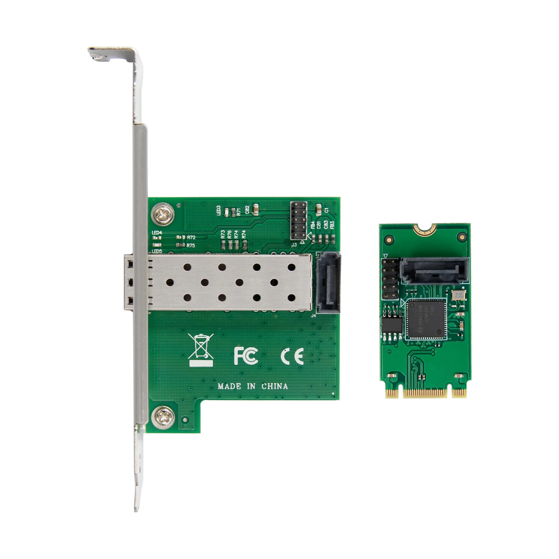 SUNWEIT ST7494 M.2 B+M I210 1GbE SFP Fiber Industrial NIC FPC Single Network Card for Server External Wired in Stock