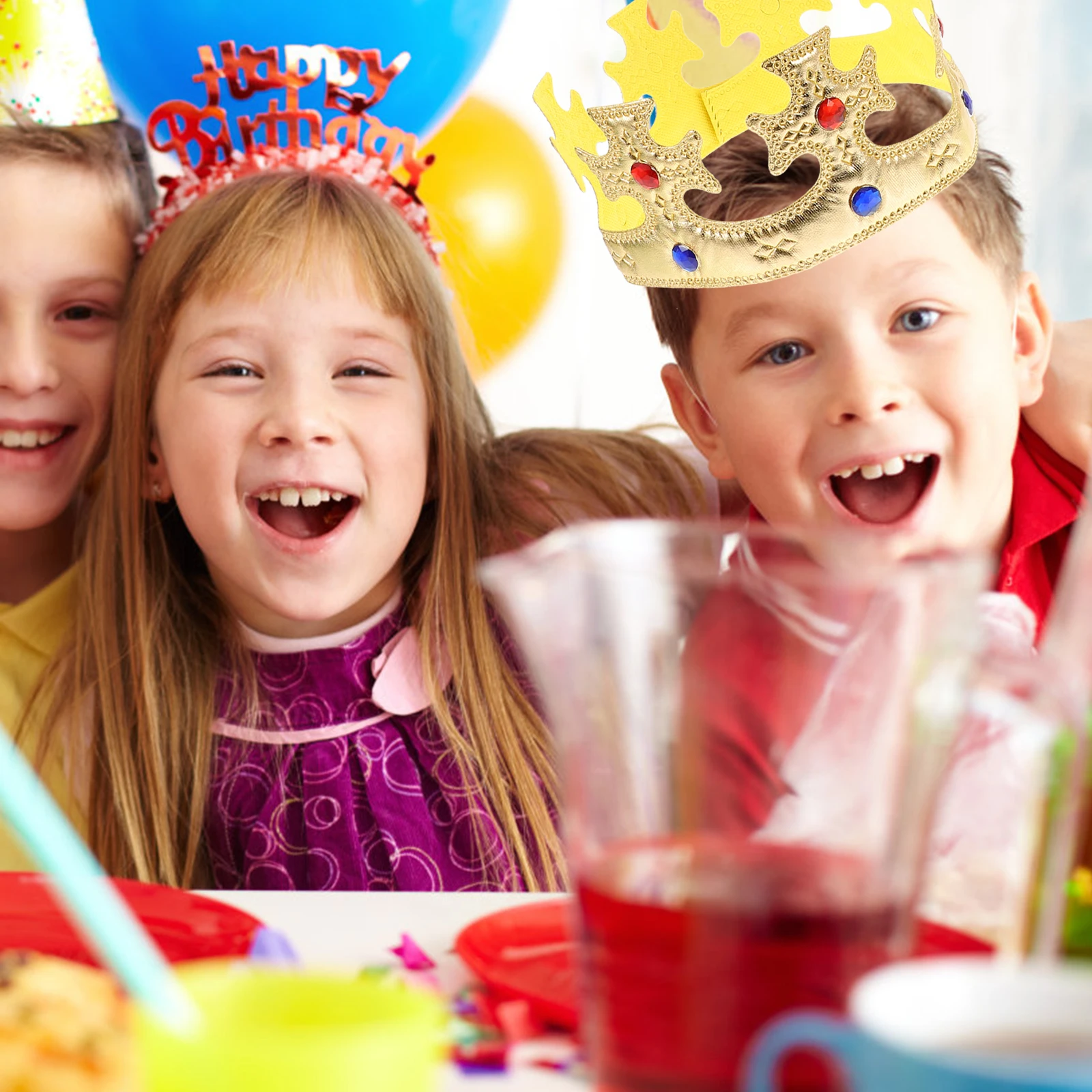 

2 Pcs Crown Hat Props for Kids Adults Performance Role Playing Cloth Crowns Lightweight Comfortable